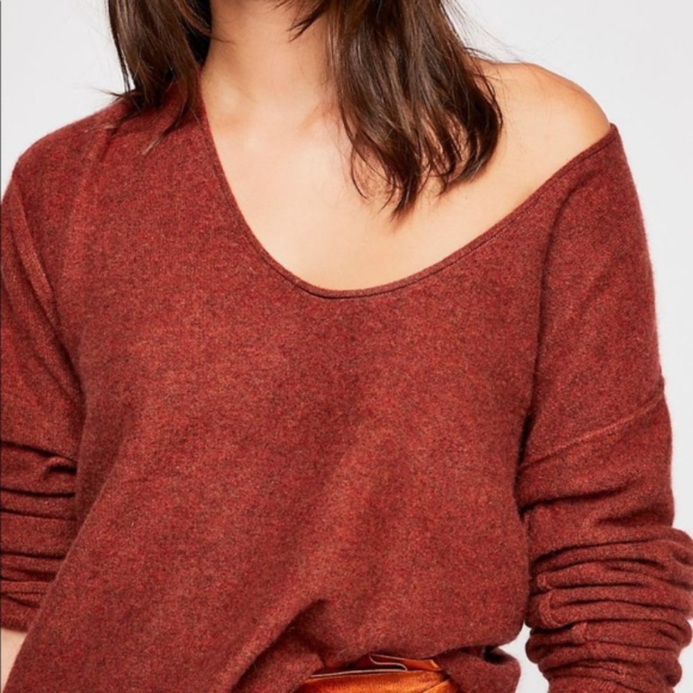 Free People Forever Cashmere Sweater Super Soft Rust Color